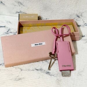 Miu Miu Pink Leather Bag Charm / Keychain